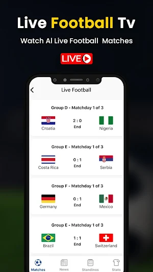 Live Football TV Streaming HD Screenshot 1