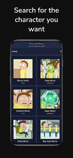 Rick and Morty Characters Screenshot 1