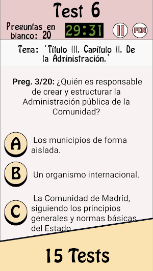 TestOpos Estatuto Madrid Screenshot 3