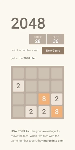 2048 Game Screenshot 0