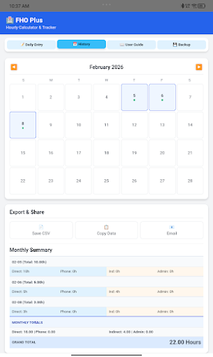 FHO Plus Hourly Calculator Screenshot 2
