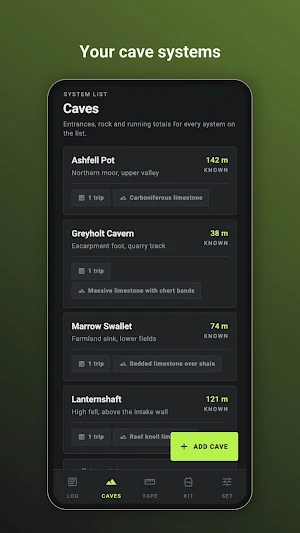 Vadose: Cave Trip Log Screenshot 1