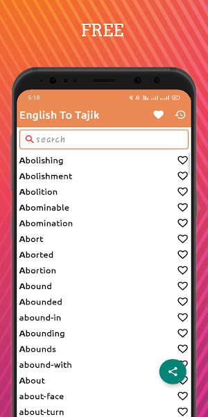 English To Tajik Dictionary Of Screenshot 0