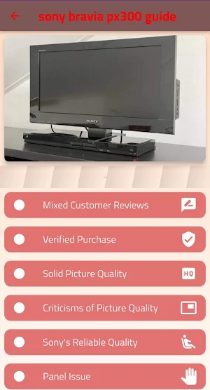 sony bravia px300 guide Screenshot 0