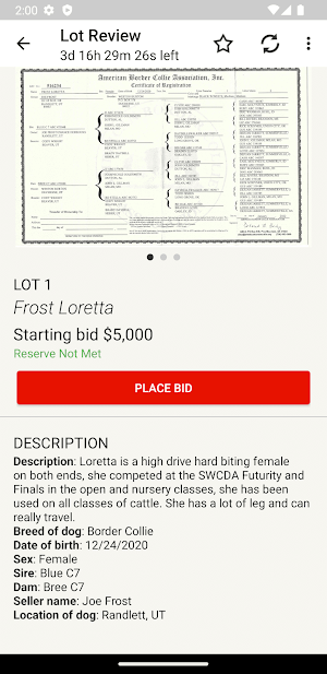 Frost Stockdog Sales Screenshot 2