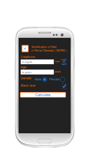 Kidney eGFR Calculator Screenshot 2