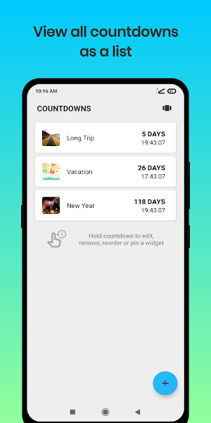Countdown App : Track Events with Countdown Widget Screenshot 1