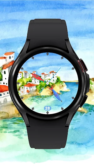 Seaside Village Watch Face Screenshot 0