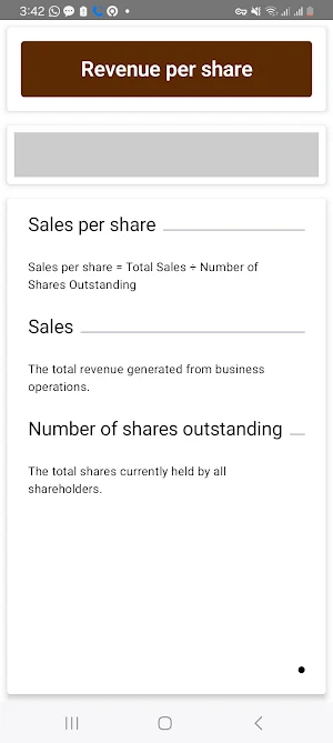 Price to Sales Ratio Calc Screenshot 2