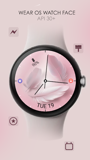 Feathers Pink watch face Screenshot 0