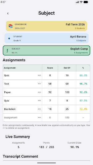 GradeMe! Screenshot 0