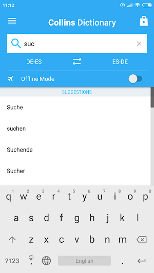 German-Spanish Dictionary Screenshot 1
