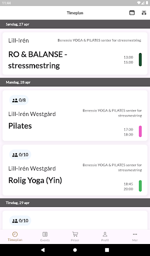 Benessio Yoga & Pilates Senter Screenshot 3