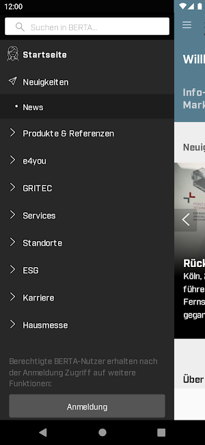 BERTA mobile Screenshot 1