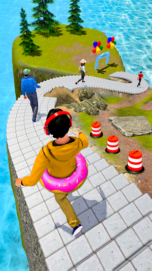 Walking Race - on Down stairs Screenshot 2