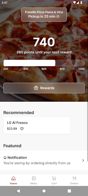Fratellis Pizza Pasta & Vino Screenshot 0