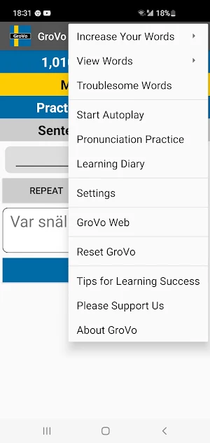 GroVo Swedish Screenshot 1
