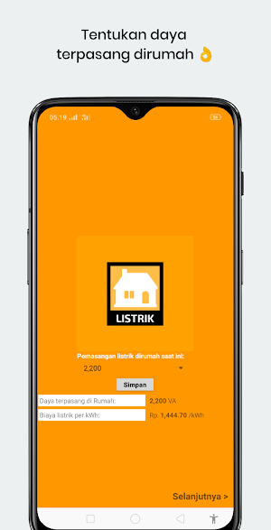 Kalkulator Pemakaian Listrik Dirumah Screenshot 0