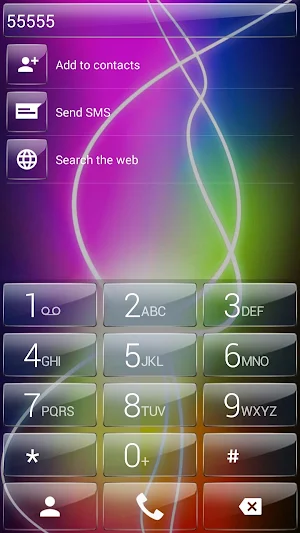 Dialer theme Glass Electric Neon Screenshot 1