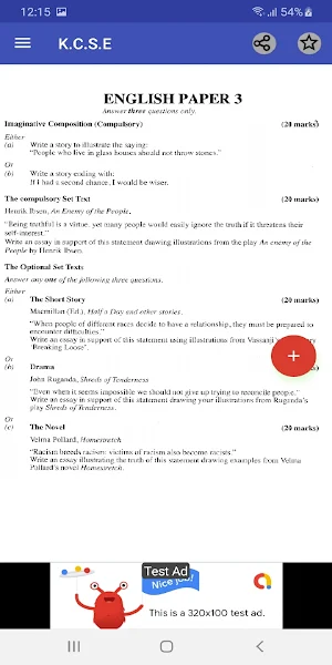 Kcse 2012: past papers. Screenshot 3