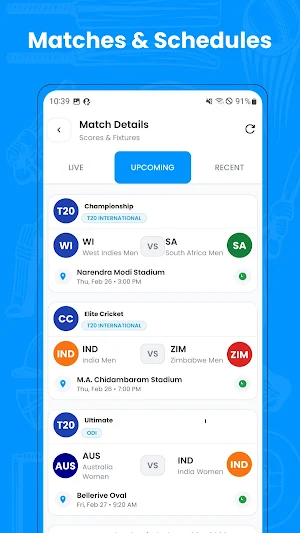 Live Cricket Match Score Screenshot 1