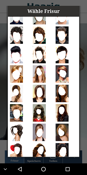 Frisuren Frisur mit Gesicht ausprobieren - Haarig Screenshot 2