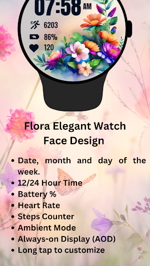 Flora Elegant Watch Face Screenshot 2