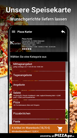 Pizza Kurier Gütersloh Screenshot 3