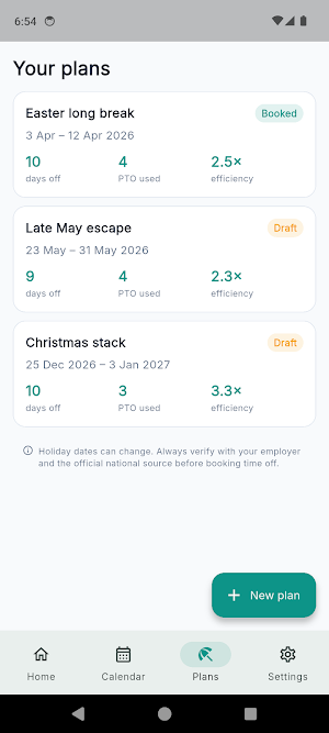 HolidayStack: PTO Optimizer Screenshot 2