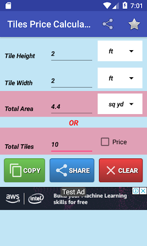 Tiles Price Calculator Screenshot 0