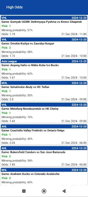 Ice Hockey Prediction App Screenshot 1