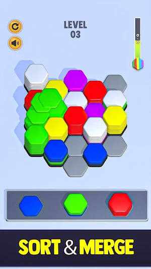 Hexa Color Sort Blocks Puzzle Screenshot 1
