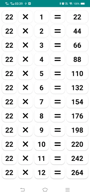 Math Tables 2 to 200 Screenshot 3