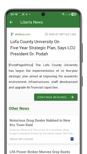 Liberia News App Screenshot 1