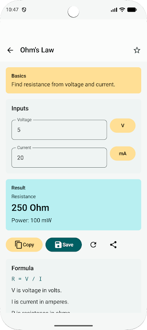EE Toolbox: Electronics Screenshot 2