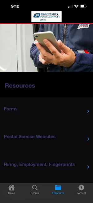USPS Ethics Screenshot 1