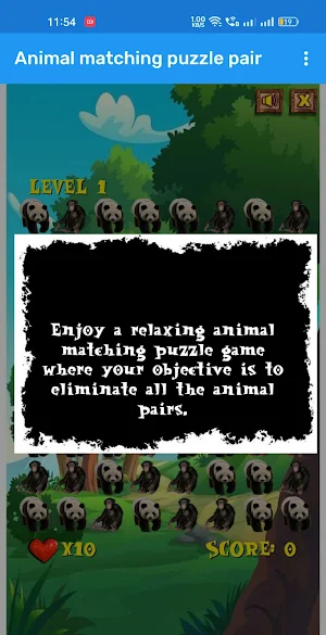 Animal matching puzzle pair Screenshot 1