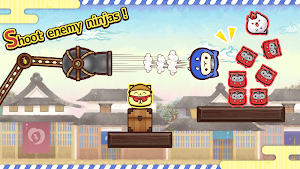 Ninja Cats Strike - slingshot action puzzle Screenshot 1
