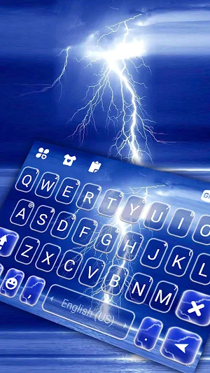 Blue Sky Lightning Keyboard Background Screenshot 0