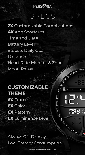 PER003 - Signatra Watch Face Screenshot 1