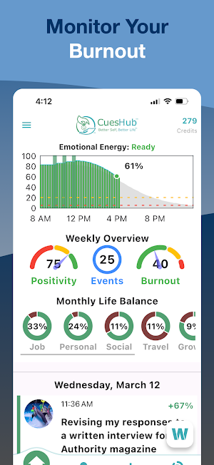 CuesHub: Your Burnout Monitor Screenshot 1