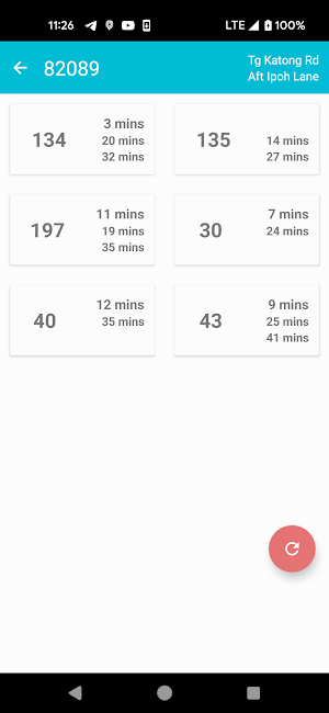 SGBusArrival Screenshot 2