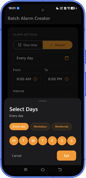 Batch Alarm Creator Screenshot 1