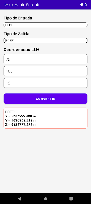 Coordinate converter: UTM-ECEF Screenshot 1