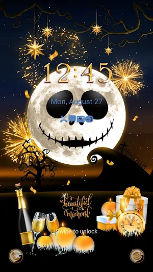 Spooky Gold Moon - Wallpaper Screenshot 1