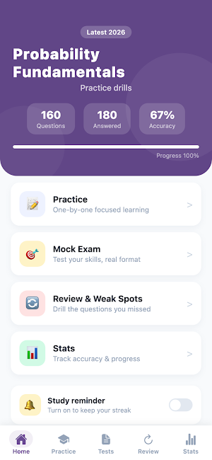 Probability Fundamentals Quiz Screenshot 0