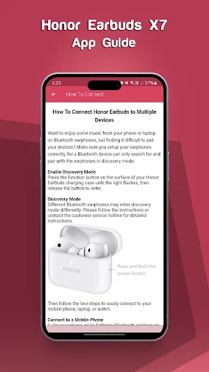 Honor Earbuds X7 App Guide Screenshot 1