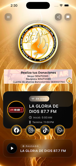LA GLORIA DE DIOS 87.7 FM Screenshot 0