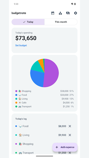 Simple Budget · Daily Spend Screenshot 3