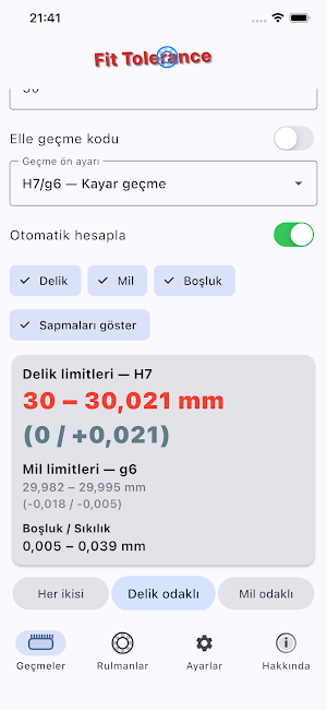 Fit Tolerance Screenshot 2
